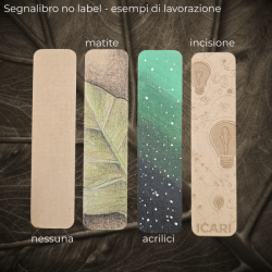 10x Segnalibri No Label | Biodegradabili, in Fibra di Legno priva di Emissioni, Personalizzabili