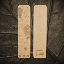 Biodegradable Bookmark - ICARI | Sustainable , Emissions-free Wood Fiber