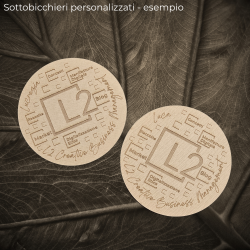 6x Sottobicchieri No Label | Biodegradabili, in Fibra di Legno priva di Emissioni, Personalizzabili